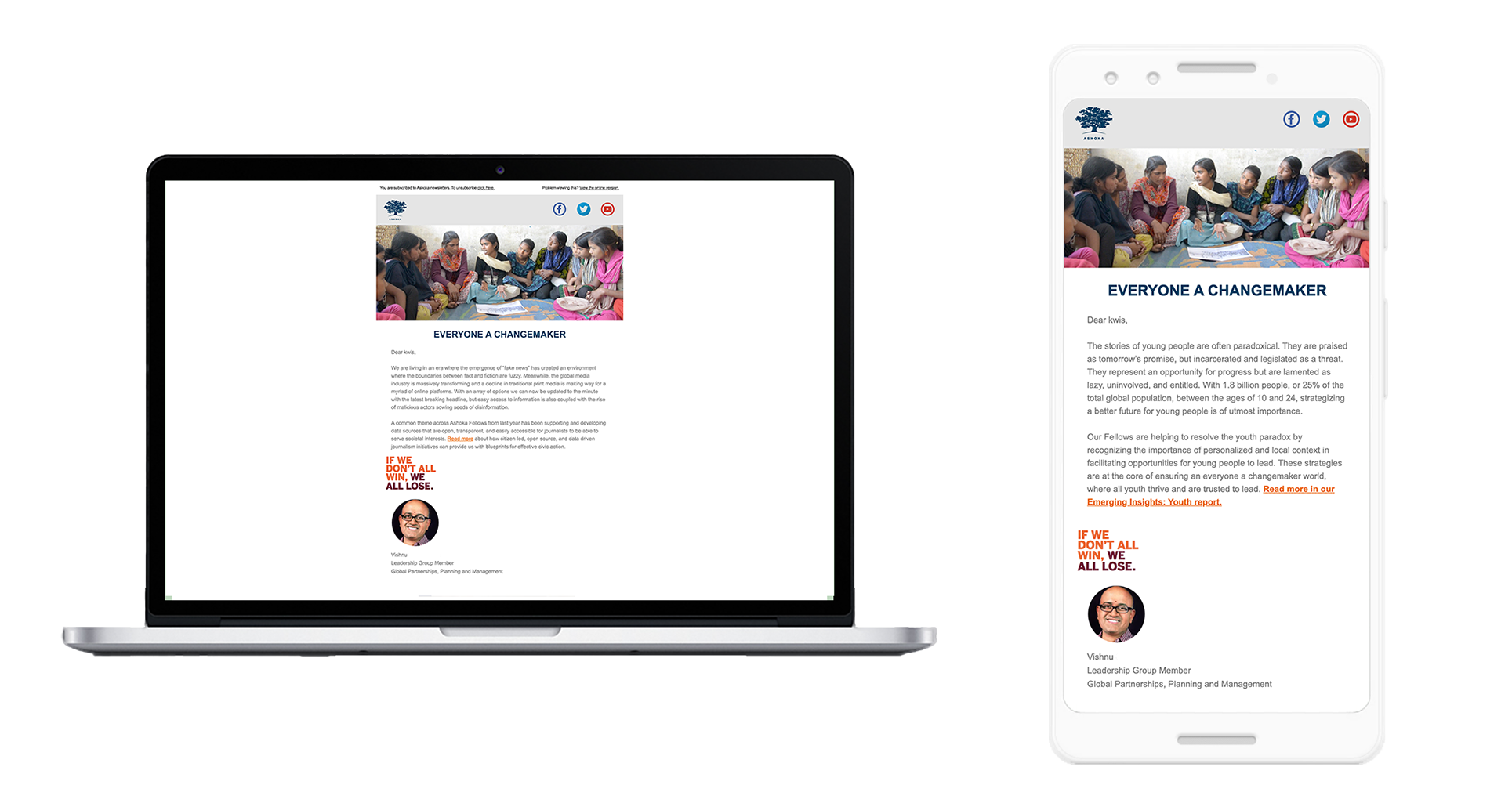 How an old email newsletter looks