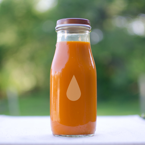 bottle of carrot ginger juice sampler